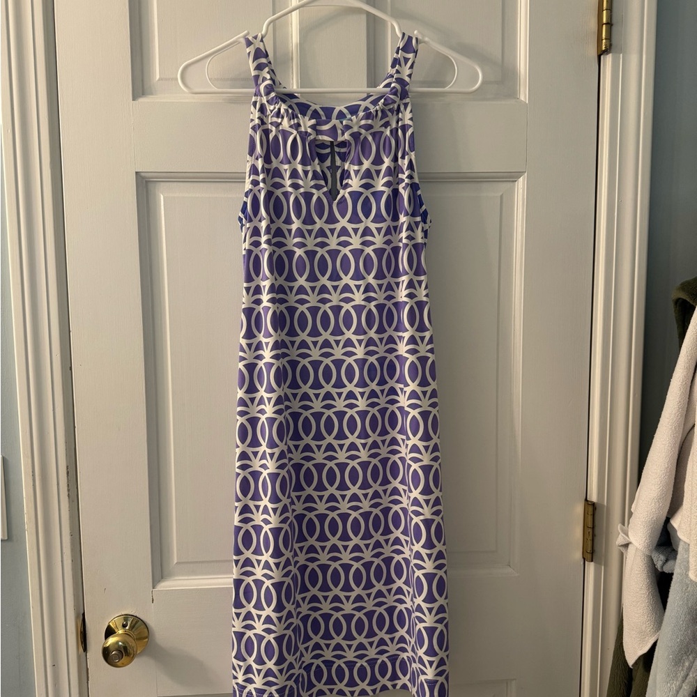 Purple and White Patterned Dress